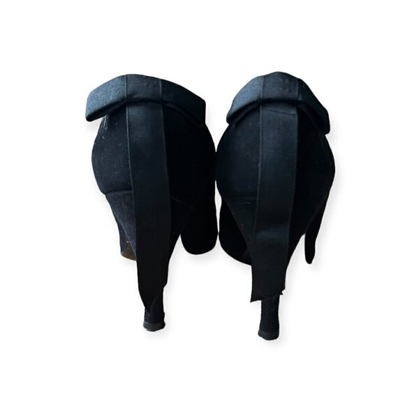 Vintage Herbert Levine "Sailor Beware" Pumps with Bow at Back, Black Suede, Size - Picture 6 of 16